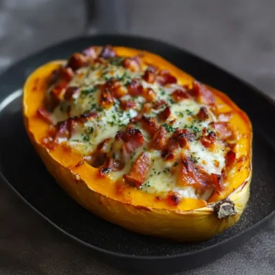 Courge Butternut Farcie aux Lardons et Chèvre