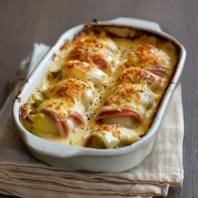 Endives au Jambon Gratinées à la Béchamel