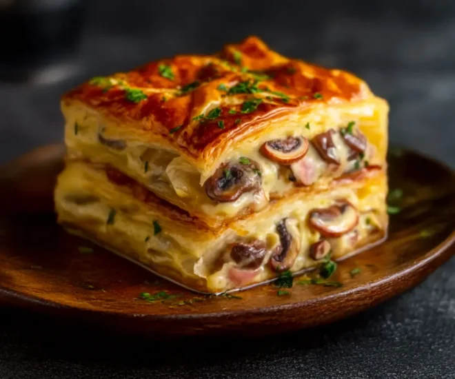 Feuilleté Crémeux aux Champignons : Croustillant Dehors, Moelleux Dedans ! 🤩