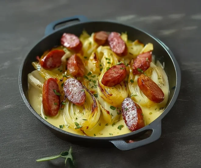 🥬 Fondue d’Endives aux Saucisses Fumées :
