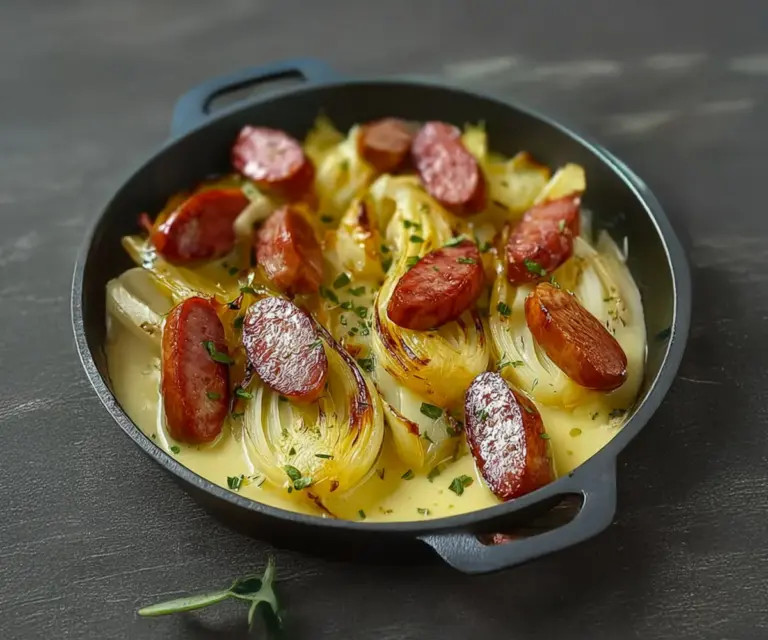 🥬 Fondue d’Endives aux Saucisses Fumées :