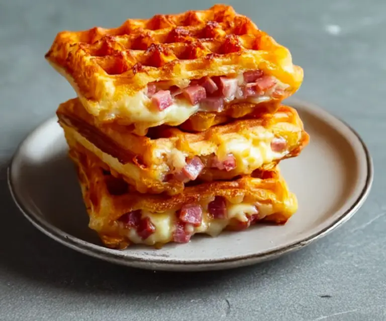 Gaufres Salées au Jambon et Fromage : Croustillantes et Fondantes à Souhait 🧇🧀