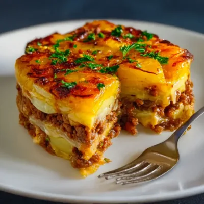 Gratin de Pommes de Terre à la Viande Savoureux