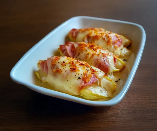 Poireaux au Jambon Gratinés à la Béchamel