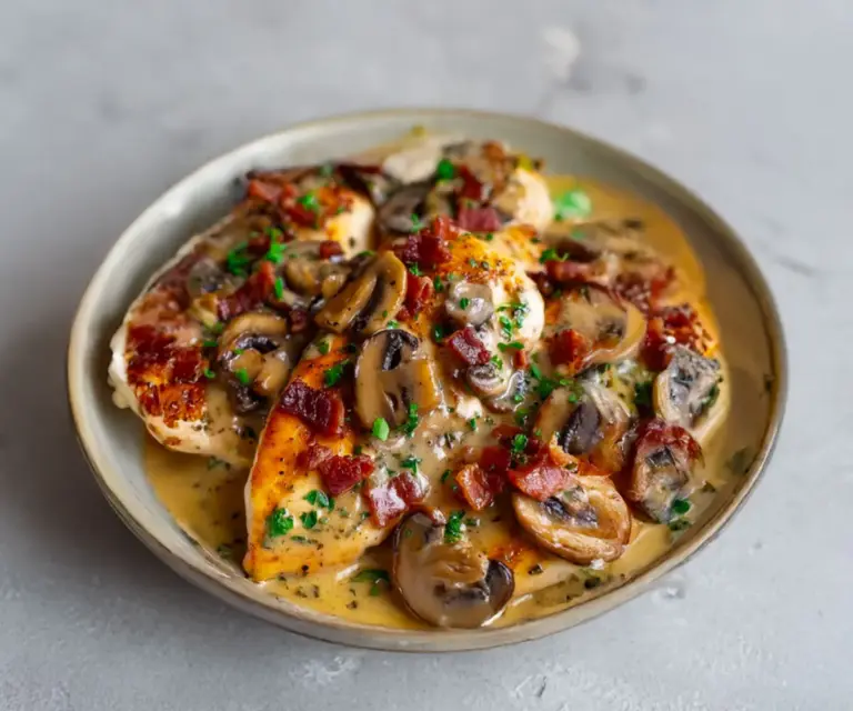 Poulet à la Crème, Moutarde, Champignons et Lardons – La Poêlée Réconfortante qui Fait l’Unanimité