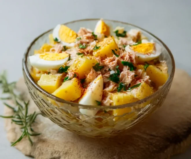 Salade de Pommes de Terre au Thon et aux Œufs – Fraîcheur et Saveurs Réunies 🥔🐟🥚