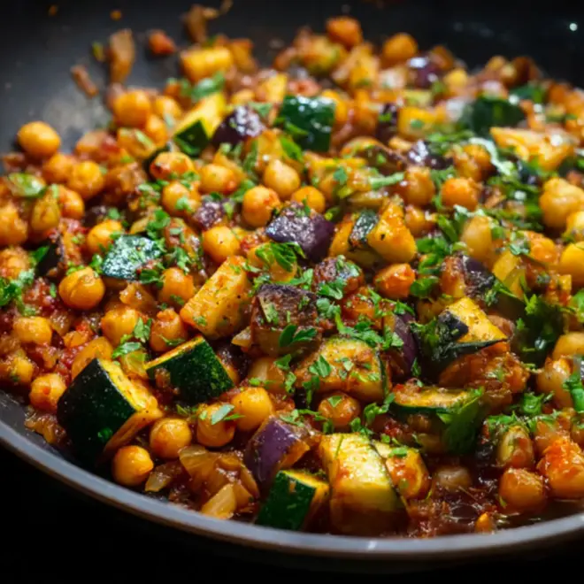 đ„ SautĂ© de Courgette et Pois Chiches Ă lâOrientale : LâĂvasion MĂ©diterranĂ©enne en 35 Minutes