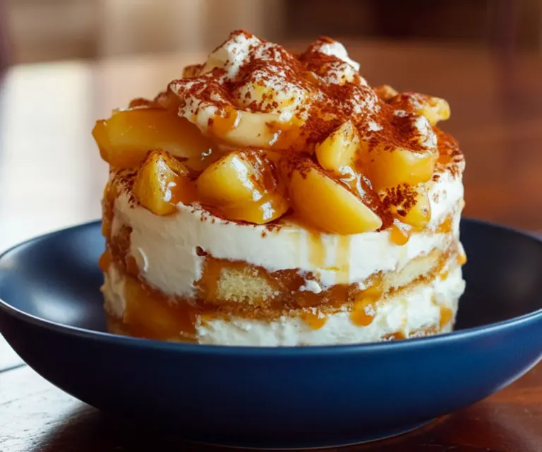 Tiramisu Caramel Beurre Salé et Pommes Poêlées 🍏🍮
