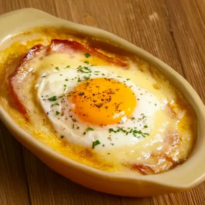 Welsh Complet au Jambon et Œuf au Plat