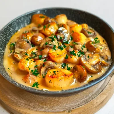 Blanquette de Saint-Jacques aux Champignons Savoureuse