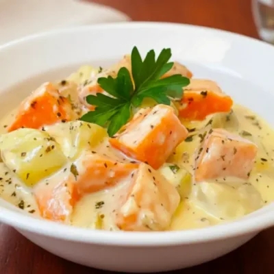 Blanquette de Saumon aux Poireaux et Carottes