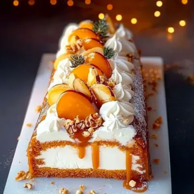 Bûche au Caramel Beurre Salé & Fruits - Recette Festive