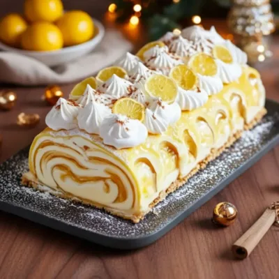 Bûche de Noël Façon Tarte Citron Meringuée