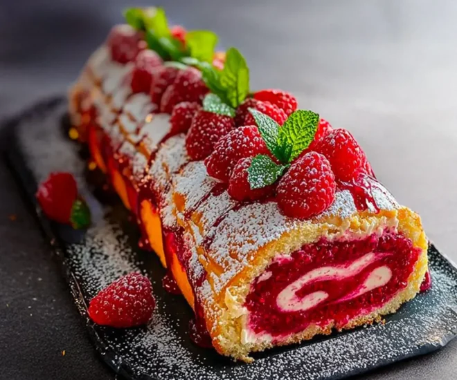 🎄 Bûche de Noël Mascarpone Framboise : L’élégance fruitée de vos fêtes !