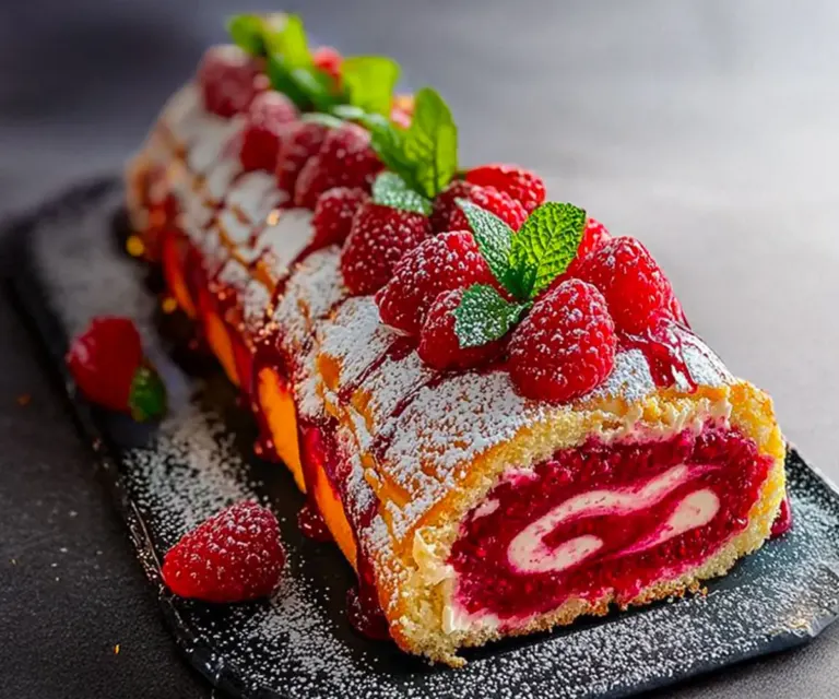 🎄 Bûche de Noël Mascarpone Framboise : L’élégance fruitée de vos fêtes !
