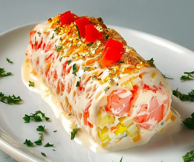 🎄 Bûche de Saumon Fumé & Crevettes : L’entrée Fraîche et Festive