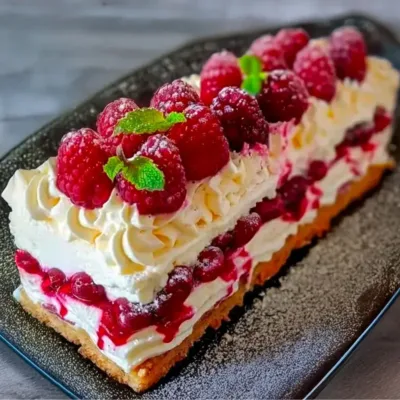 Bûche Mascarpone-Framboise Sans Cuisson