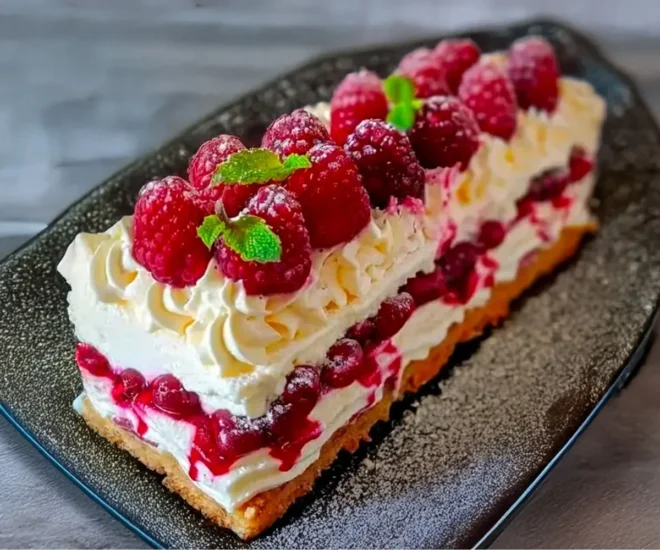 Bûche Mascarpone-Framboise Sans Cuisson