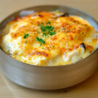 Cassolette de poisson blanc et moules gratinée