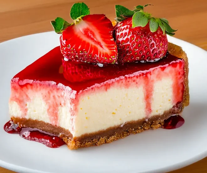 🍓 Cheesecake Fraise & Coulis Maison : Un Dessert Doux et Fruitée