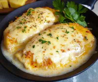 Escalope de Poulet Gratinée à la Moutarde et au Fromage 🧀🔥
