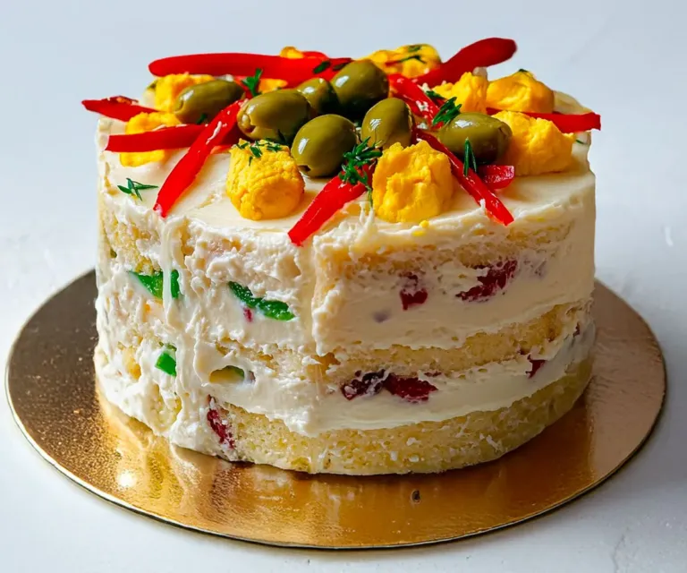 🎂 Gâteau Salé aux Légumes, Fromage Frais et Olives