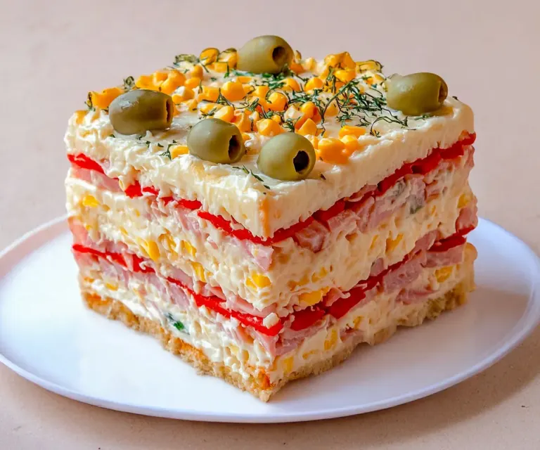 🧀 Gâteau Salé aux Légumes, Jambon et Maïs 🌽🥪