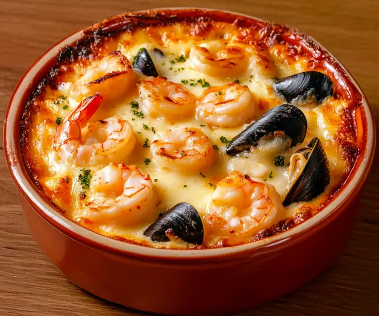 🦐 Gratin de fruits de mer à la crème et au fromage