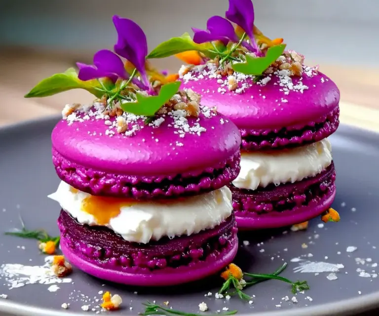 Macarons à la Betterave et Chèvre Frais 💜🧀 – Élégance sucrée-salée à croquer