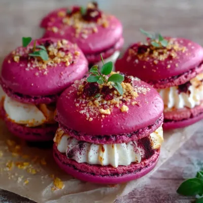 Macarons à la Betterave et Chèvre Frais - Élégance Sucrée