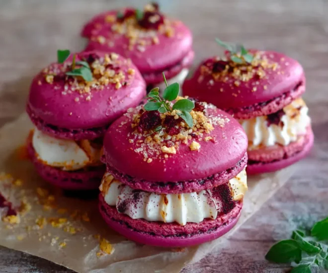 Macarons à la Betterave et Chèvre Frais 💜🧀 – Élégance sucrée-salée à croquer