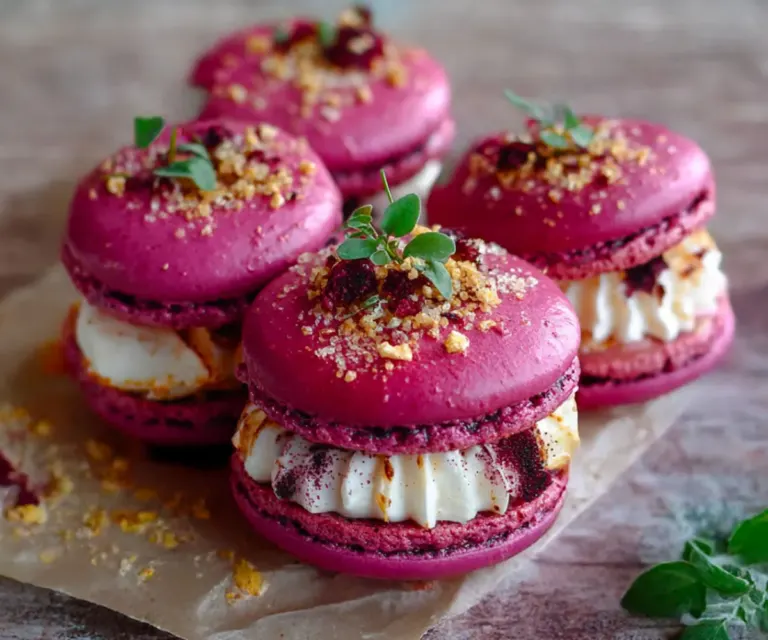 Macarons à la Betterave et Chèvre Frais 💜🧀 – Élégance sucrée-salée à croquer