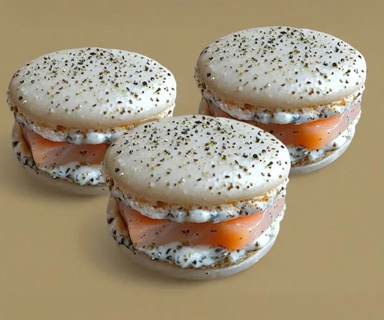Macarons Salés à la Truite Fumée & Crème de Raifort