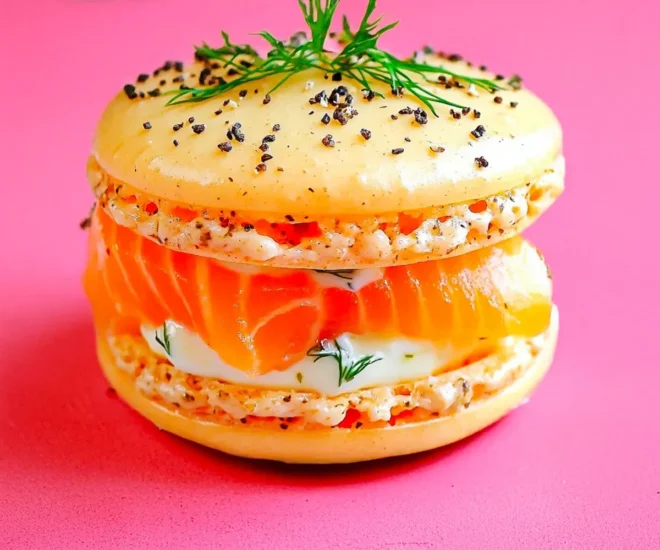 Macarons Saumon Gravlax & Aneth : Élégance et Fraîcheur en Une Bouchée 🧡🐟🌿