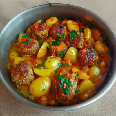 Ragoût de Boulettes aux Pommes de Terre Réconfortant