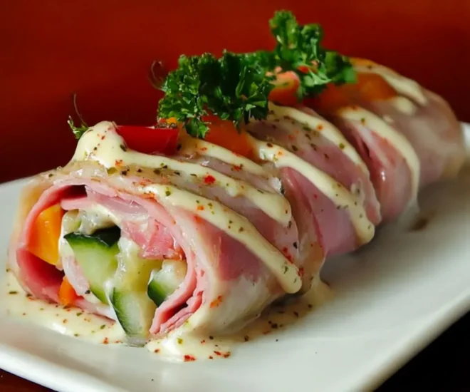 🥬 Rouleaux de jambon à la macédoine de légumes 🥕