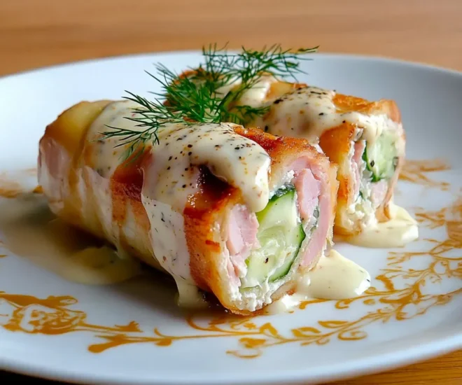 🧀 Rouleaux de jambon au fromage frais et concombre 🥒