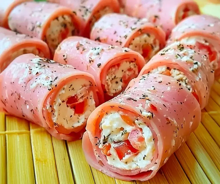 🌸 Roulés de jambon au fromage frais — la fraîcheur prête en 10 minutes !