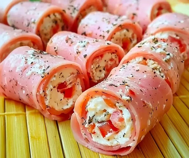 🌸 Roulés de jambon au fromage frais — la fraîcheur prête en 10 minutes !