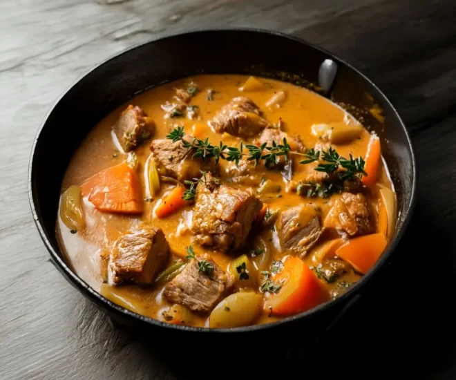 Blanquette de Porc à la Moutarde à l’Ancienne – Douceur & Crémeux à la Française 🐖🥕