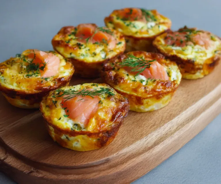 🥐✨ Bouchées de Quiche Sans Pâte au Saumon Fumé