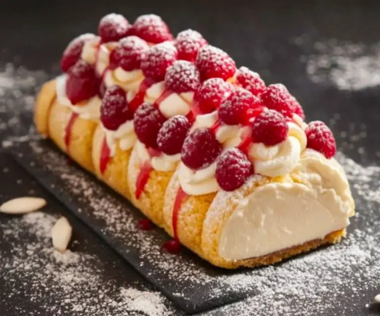 Bûche au Mascarpone et à la Framboise 🎄🍓👇