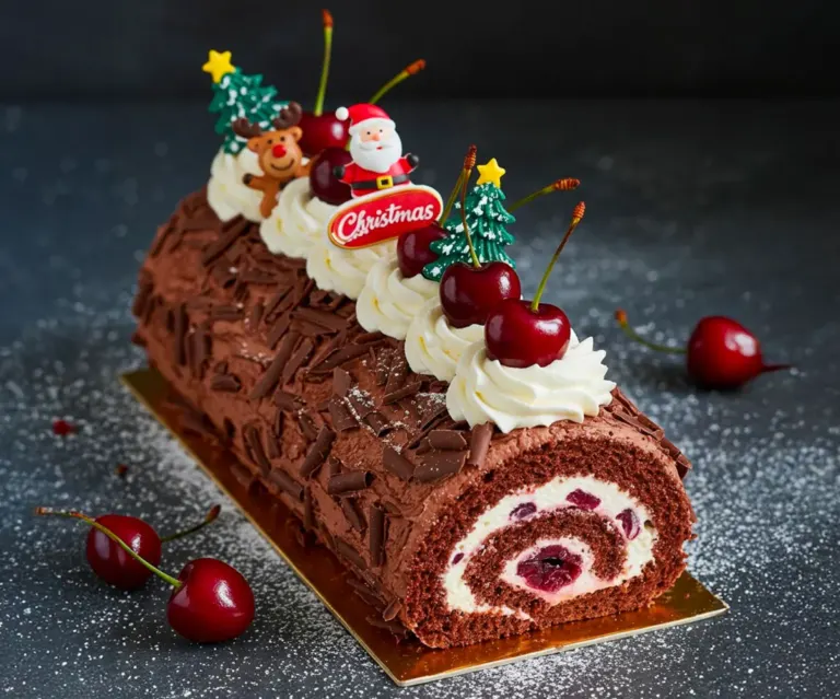 🎄 Bûche de Noël Forêt Noire (facile & festive)