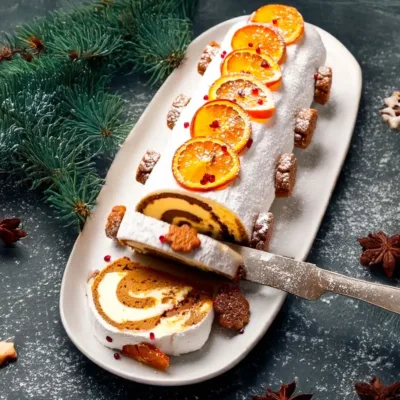 Bûche de Noël Spéculoos-Mascarpone en 35 minutes