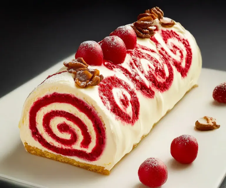 🎄 Bûche Mascarpone & Cerises façon Kinder Schoko-Bons : Douceur et Gourmandise Assurées