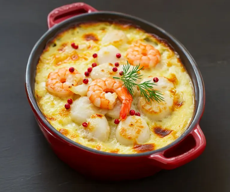 🍤 Cassolette de Fruits de Mer Gratinée : Une Entrée Festive et Raffinée 🥂