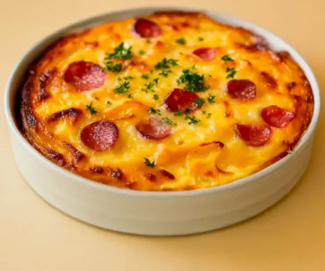 Clafoutis de Chou-fleur au Jambon Léger 🥦🍖