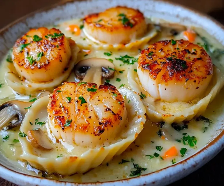 🐚 Coquilles Saint-Jacques Gratinées au Fromage et Champignons