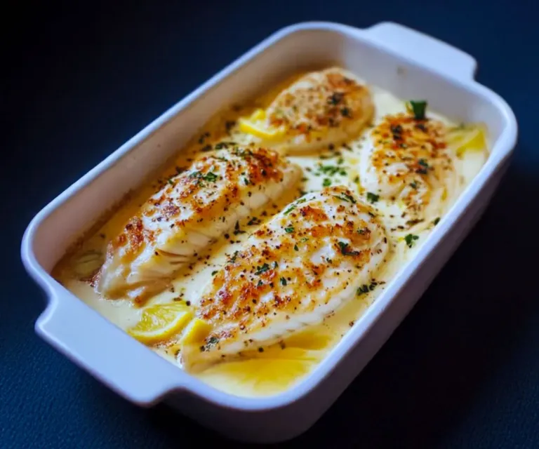 Dos de Cabillaud à la Crème de Parmesan et Citron