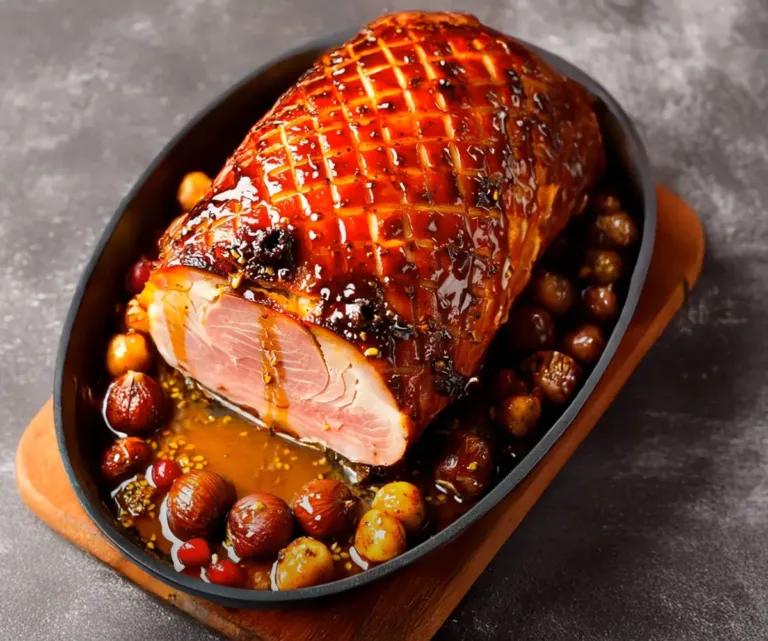 Jambon de Noël Glacé au Miel : L’Incontournable des Fêtes ✨🍖